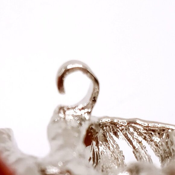 Vintage Bow Ribbon Brooch Silver-Tone Metal Blue Enamel Shiny Rhinestones Pin - Picture 7 of 11